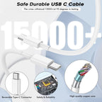 Bloque de cargador USB C rápido, paquete de 3 cables USBC a USBC de 6 pies de largo, cable para iPad, 20 W, iPhone 17 Pro Max, cargador de viaje, carga rápida para iPhone 17/17 Air/17 Pro/16/16e/16 Pro/16Plus/15/15Pro/Pro Max/Plus, iPad