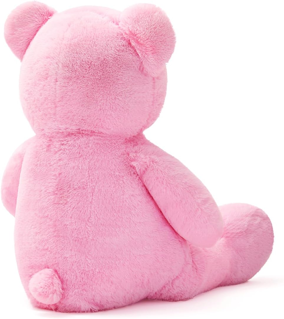 Oso de peluche grande de 43 pulgadas con corazón de amor, rosa