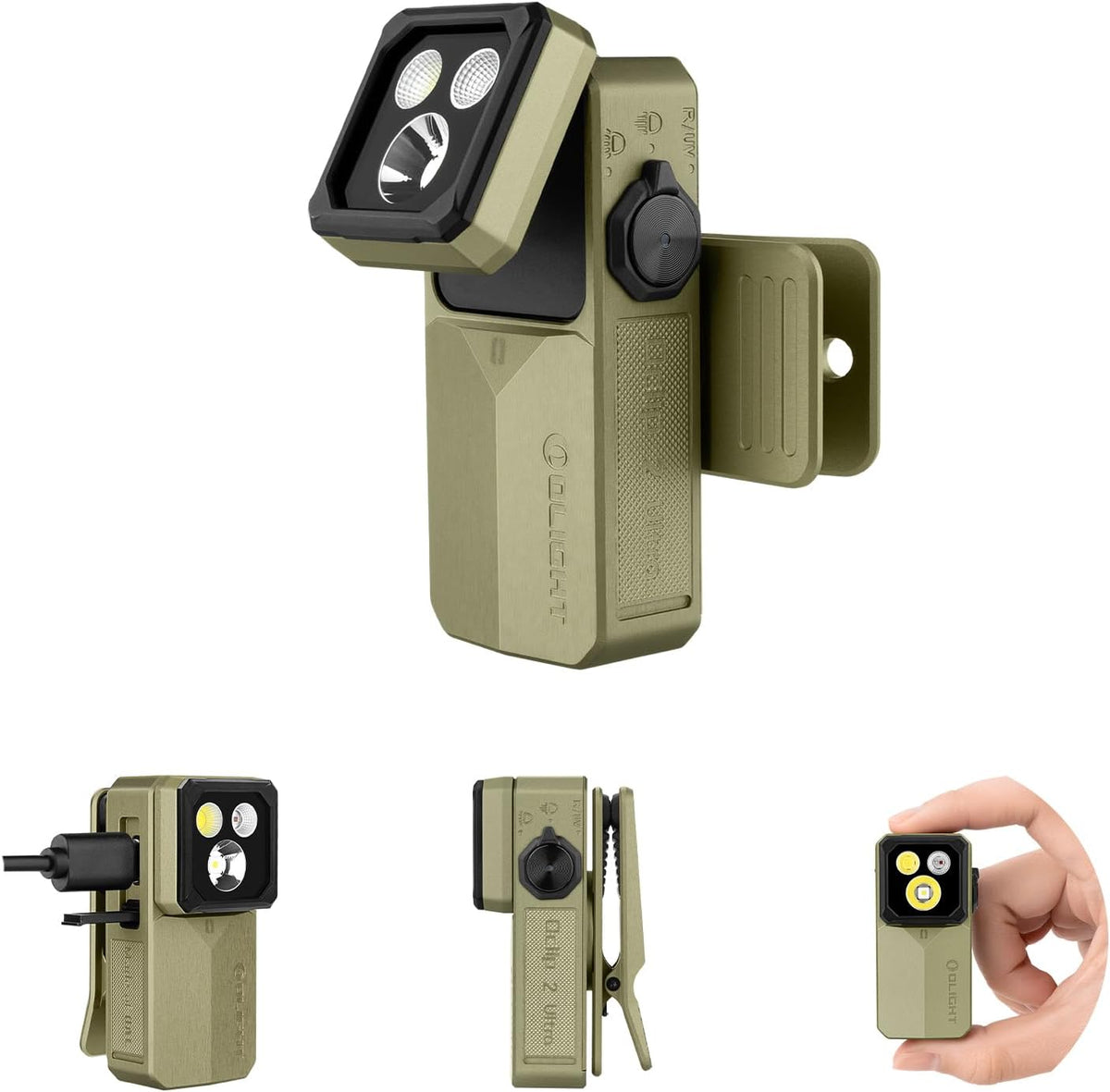 OLIGHT Oclip 2 Ultra EDC linterna recargable clip luz, verde oliva