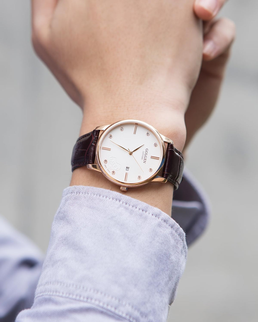 Reloj de vestir minimalista para hombre, clásico movimiento de cuarzo japonés, reloj de pulsera casual de negocios con ventana de fecha única, resistente a los arañazos