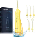 TOVENDOR Irrigador dental eléctrico de agua, hilo dental inalámbrico, irrigador oral IPX7, Amarillo