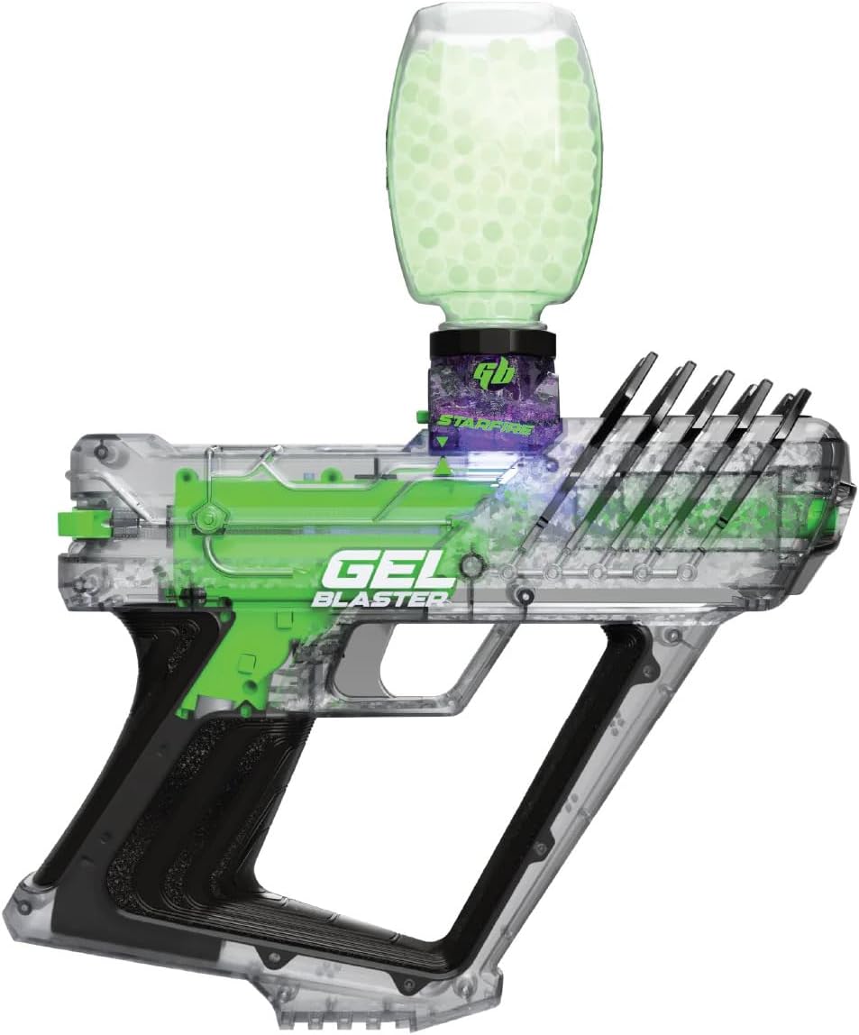 Gel Blaster Surge 2 con activador de brillo Starfire integrado, juguete GelBlaster mejorado con rango de más de 100 pies, modos semiautomáticos y completos, brillo integrado en la oscuridad
