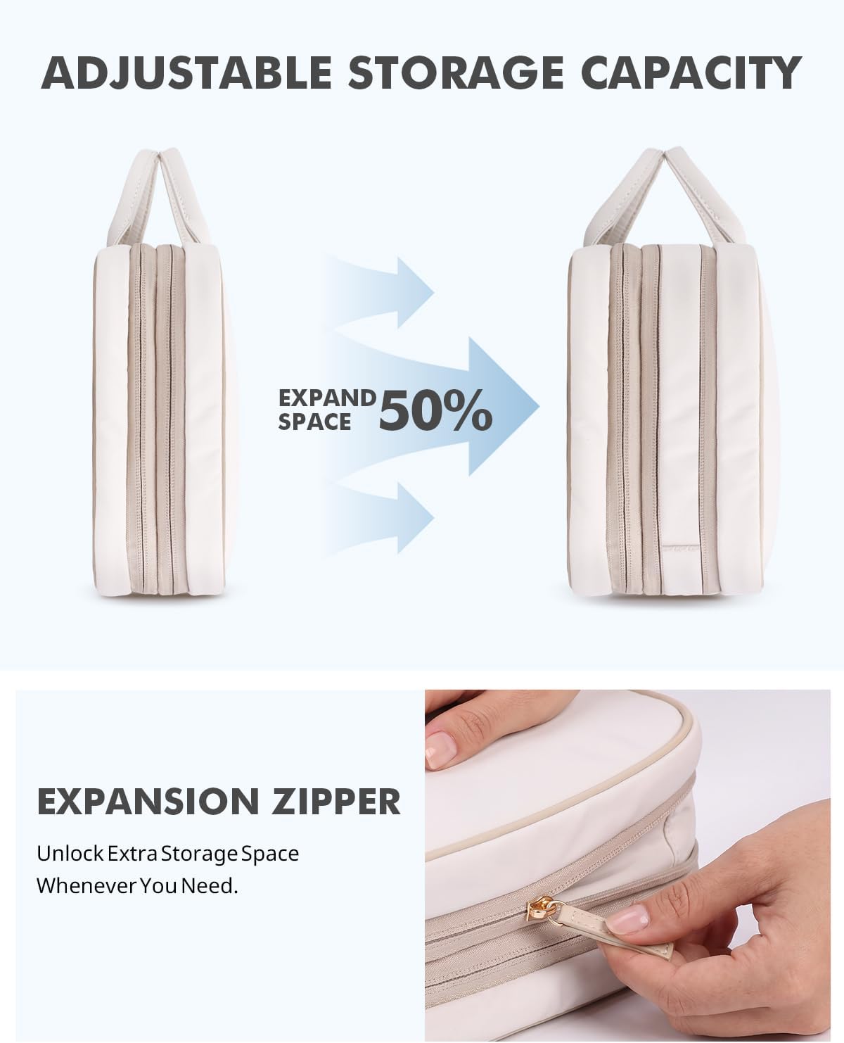 Prite Neceser expandible impermeable colgante organizador de maquillaje de