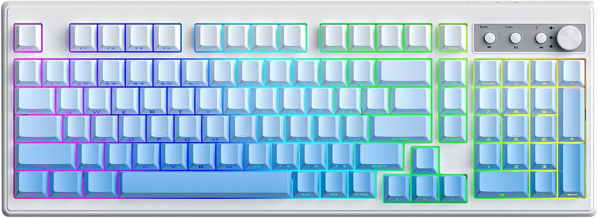 FREEWOLF K100 - Membrana para juegos de 99 teclas, teclado inalámbr...