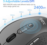 XBG Ratón Bluetooth inalámbrico B15pro, Bluetooth 5.0\/4.0 y 2.4G T...