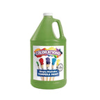 Colorations Pintura de témpera lavable sin parabenos para niños, tamaño de valor de 1 galón, verde vibrante. No tóxica y fabricada en los Estados Unidos, imprescindible para el aula, suministros de
