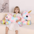 Peluche de unicornio arcoíris de 24 pulgadas con alas, suave y lindo juguete de peluche grande de unicornio, almohada de regalo para niños, niñas y niños, cumpleaños, día de San Valentín y