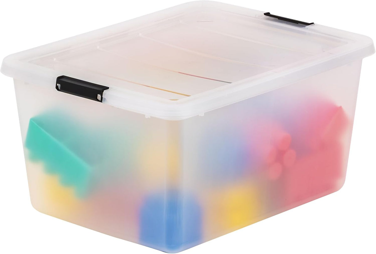 IRIS USA Paquete de 6 cajas de clip de 32.5 cuartos de galón con tapa de