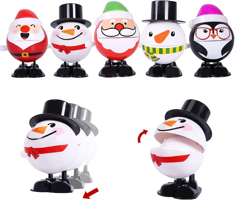 Paquete de 24 juguetes de Navidad con resorte para calcetines, relleno de calcetines para regalos de fiesta de Navidad, relleno de bolsas de regalo (Navidad)