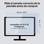 Filtro de luz azul de 31.5 a 32 pulgadas para monitor de computadora, pantalla de computadora de TV, panel bloqueador de luz azul (28.5 x 17.1 pulgadas), protección ocular antiarañazos, HD, no antirreflejos