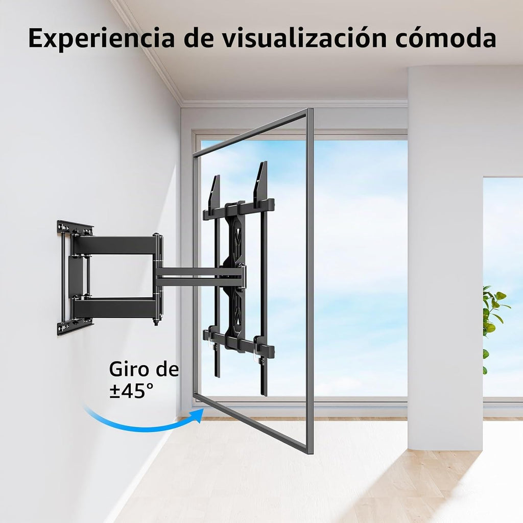 MOUNTUP Soporte de pared para TV con capacidad para 250 libras para televisores grandes de 50 a 110 pulgadas, soporte de TV delgado de movimiento completo de 1.65 pulgadas con extensión, giratorio e