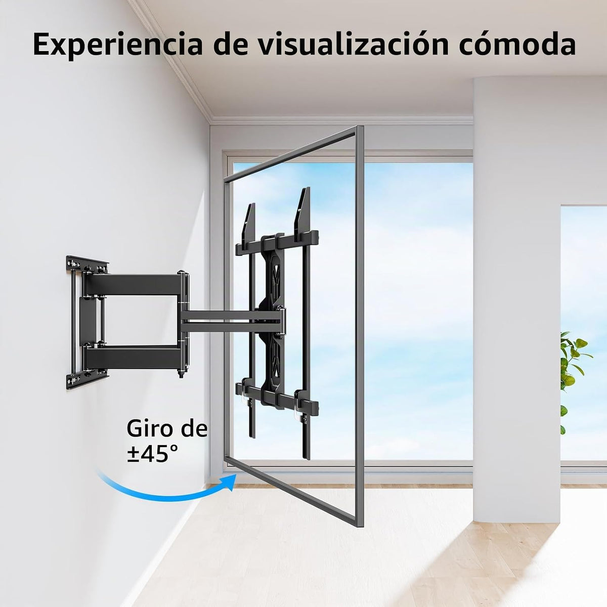 MOUNTUP Soporte de pared para TV con capacidad para 250 libras para televisores grandes de 50 a 110 pulgadas, soporte de TV delgado de movimiento completo de 1.65 pulgadas con extensión, giratorio e