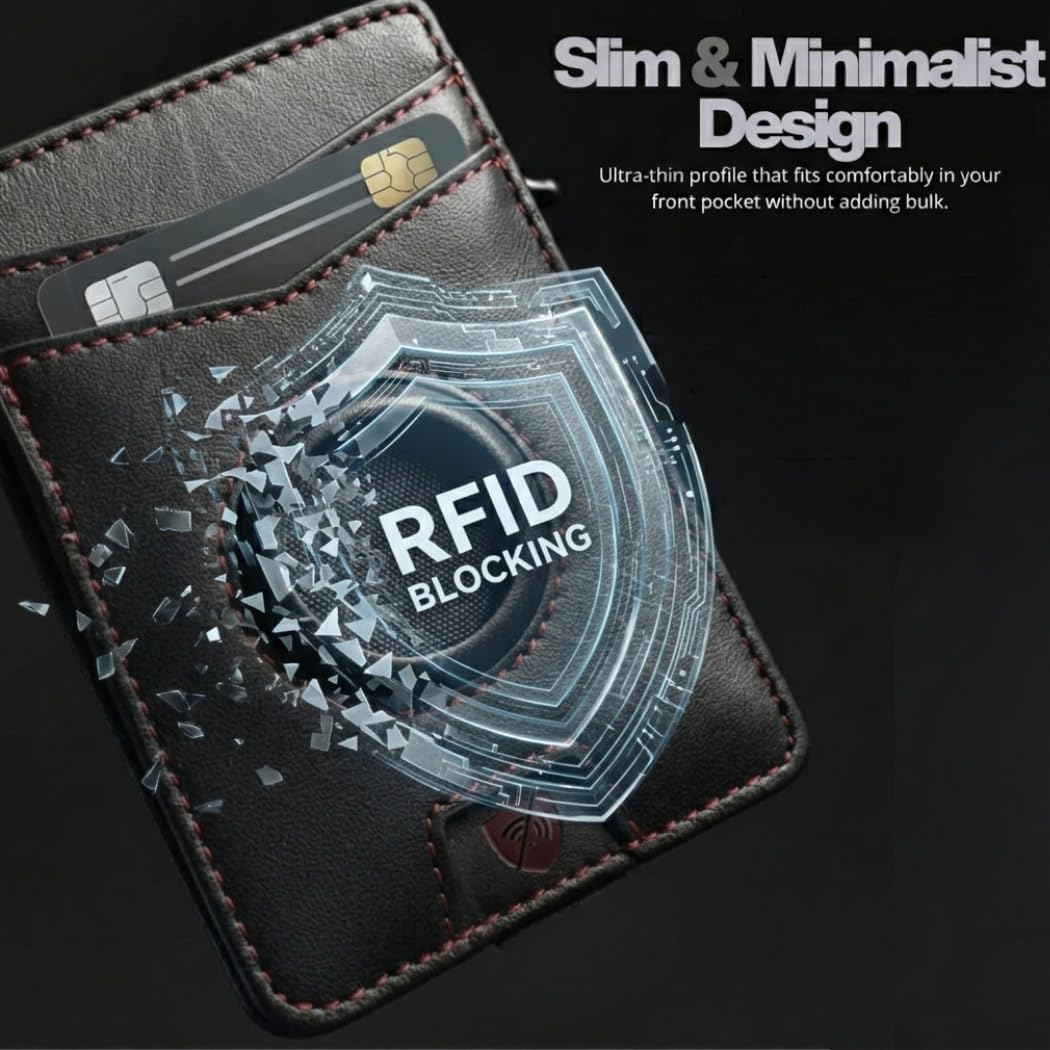 DAMMARTI Cartera para hombre con soporte AirTag, bloqueo RFID, sopo...