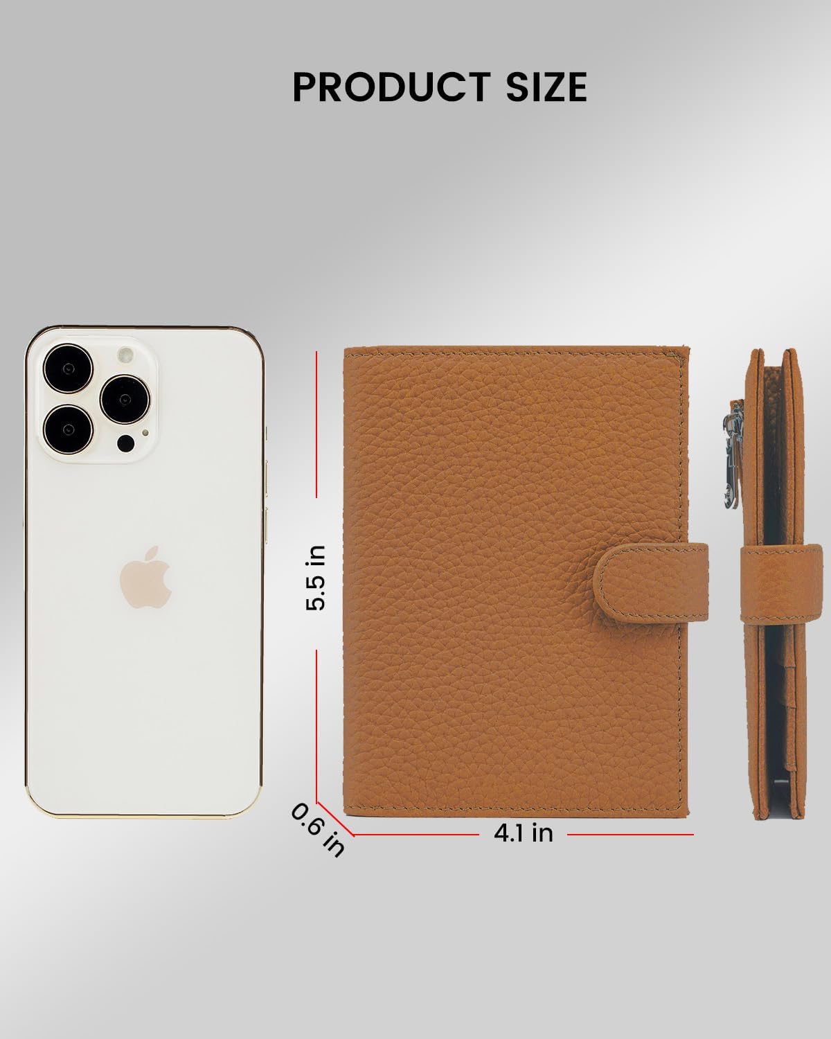 Karmiir Cartera de viaje compacta para pasaporte RFID, cartera de cuero para pasaporte con tarjetero, bolsillo con cremallera para monedas y compartimento para efectivo, color marrón