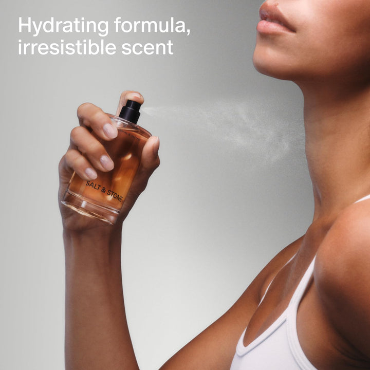 Salt &amp; Stone Body Mist, aroma de azafrán y cedro, spray para el...