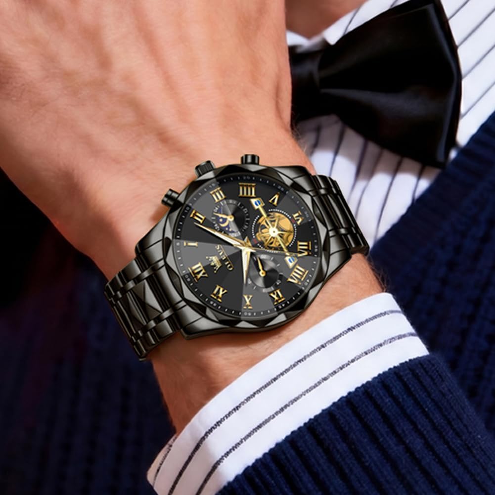 OLEVS Reloj para Hombres Clásico de Negocios en Acero Inoxidable Reloj para Hombre