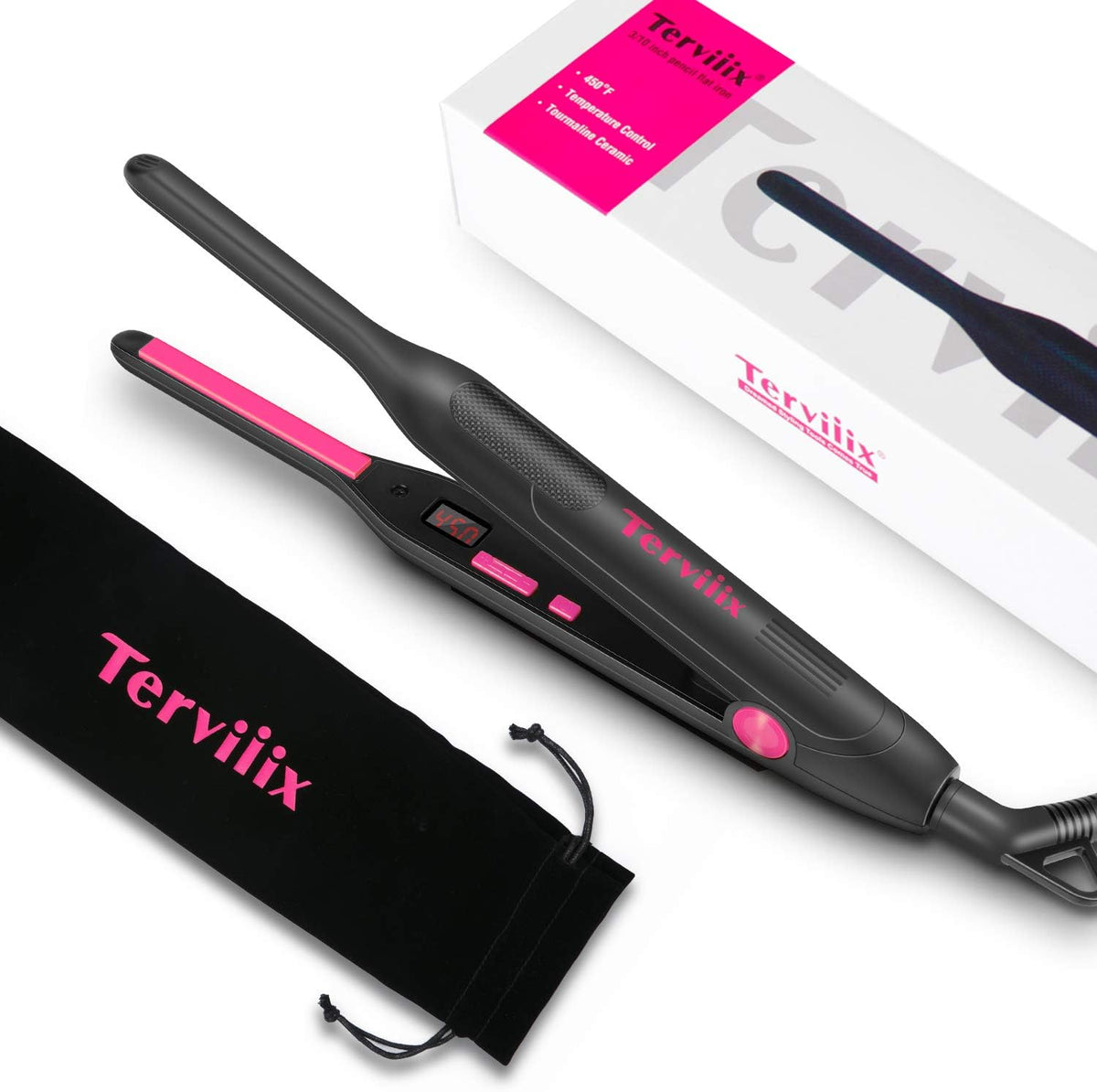 Terviiix Plancha plana tipo lápiz, planchas pequeñas para cabello