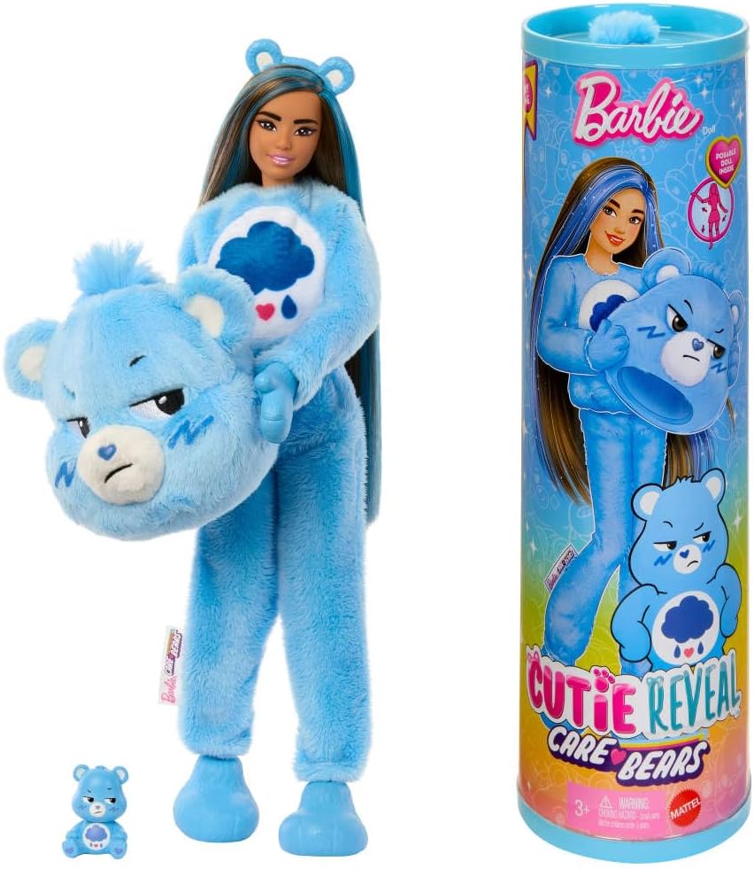 Barbie Cutie Reveal Care Bears Series - Muñeca y accesorios con disfraz de Oso Gruñón