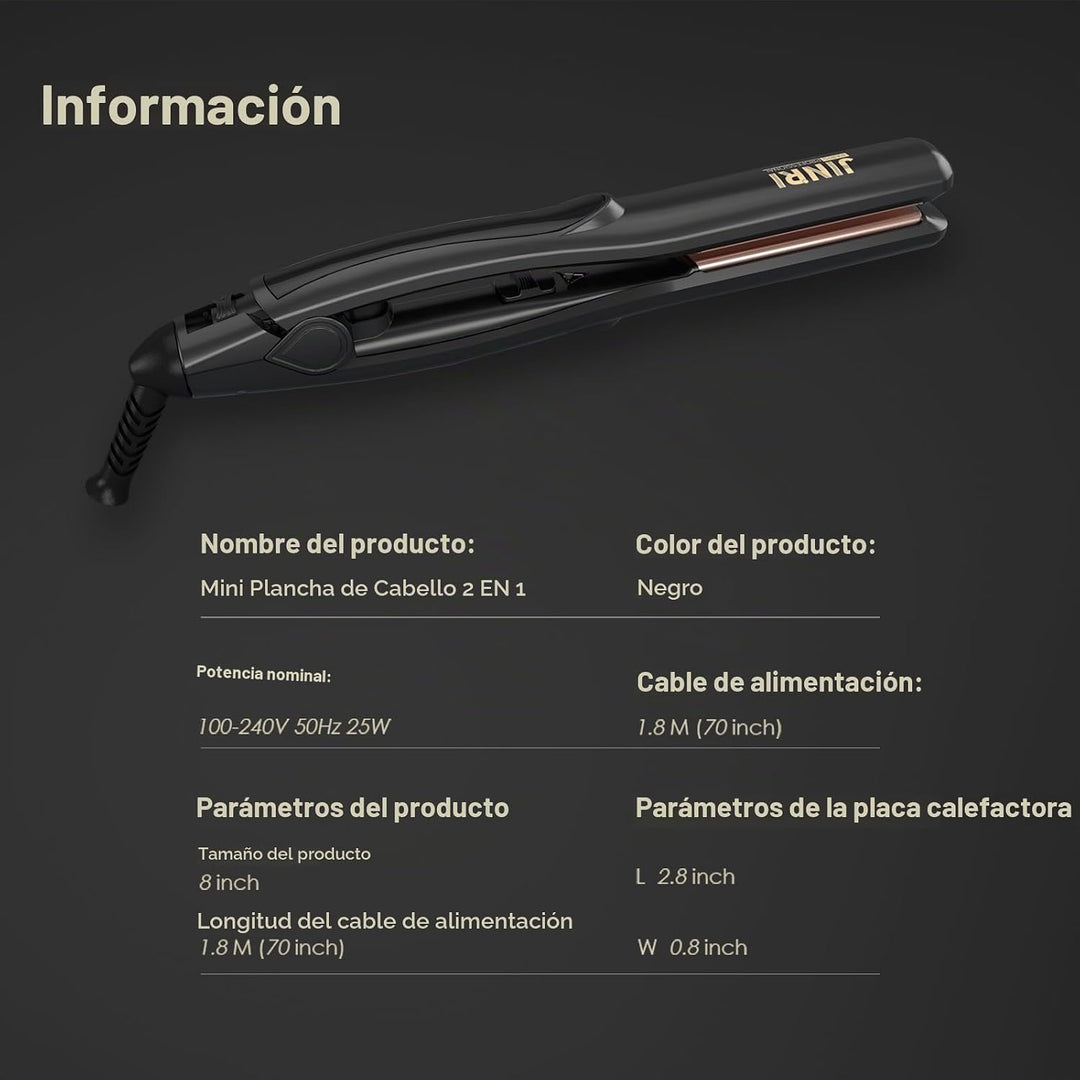 JINRI Plancha de pelo con placas de titanio de 0.8 pulgadas, planch...