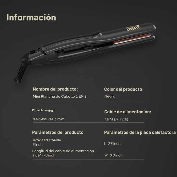 JINRI Plancha de pelo con placas de titanio de 0.8 pulgadas, planch...