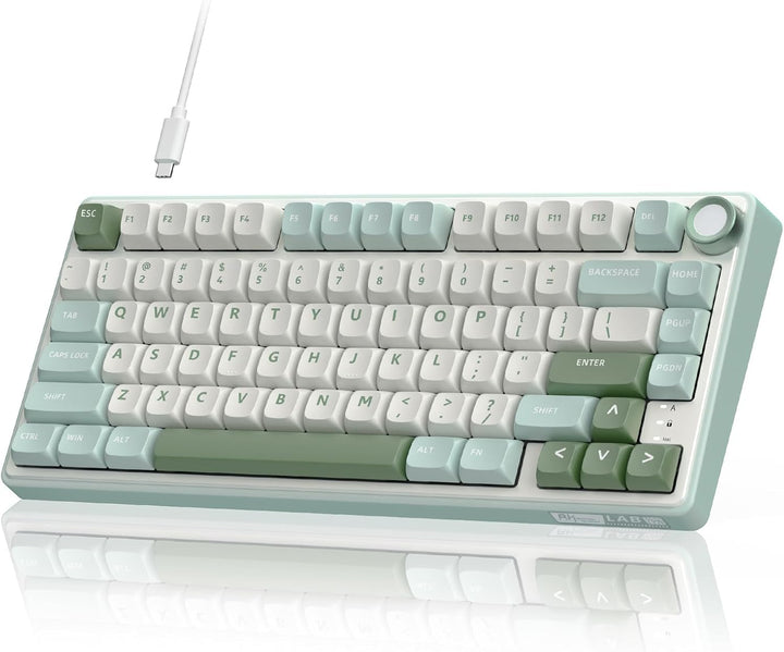 RK ROYAL KLUDGE R75 - Teclado mecánico con cable y perilla de volum...