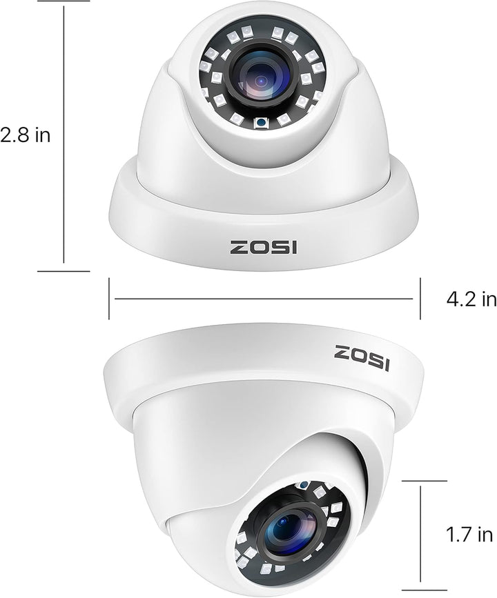 ZOSI - 4 Pack 2MP 1080p HD-TVI Cámara de seguridad para el hogar, e...