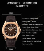 Relojes Specht & Söhne para hombres Movimiento Miyota 8215 de Japón Reloj deportivo Movimiento clásico Automático Mecánico Reloj de pulsera para hombre Correa de goma Impermeable 40MM