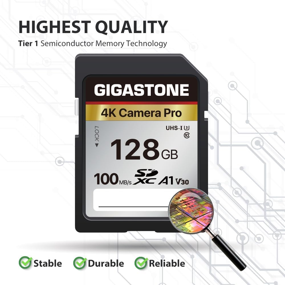 【Recuperación de Datos de 5 Años】Tarjeta SD GIGASTONE de 128GB con...