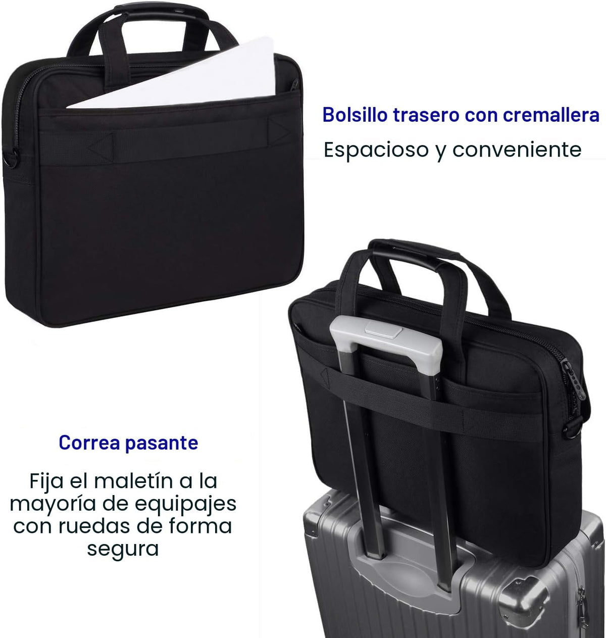 Bolsa para laptop, 15.6 pulgadas, impermeable, maletín para viajes,...