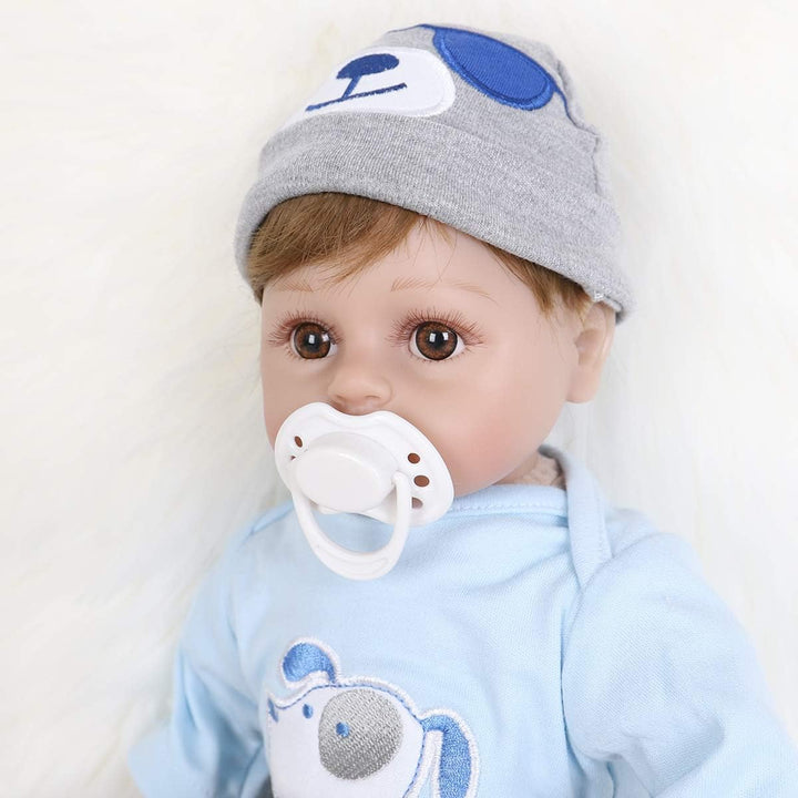 ENADOLL Reborn Baby Doll realista de vinilo de silicona bebé azul p...