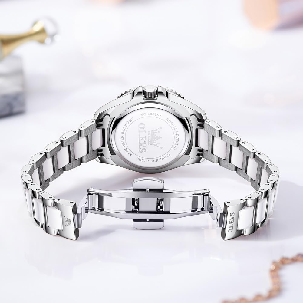 OLEVS Relojes para Mujeres Lujo Diamante con Fecha Analógico Cuartz para Mujer