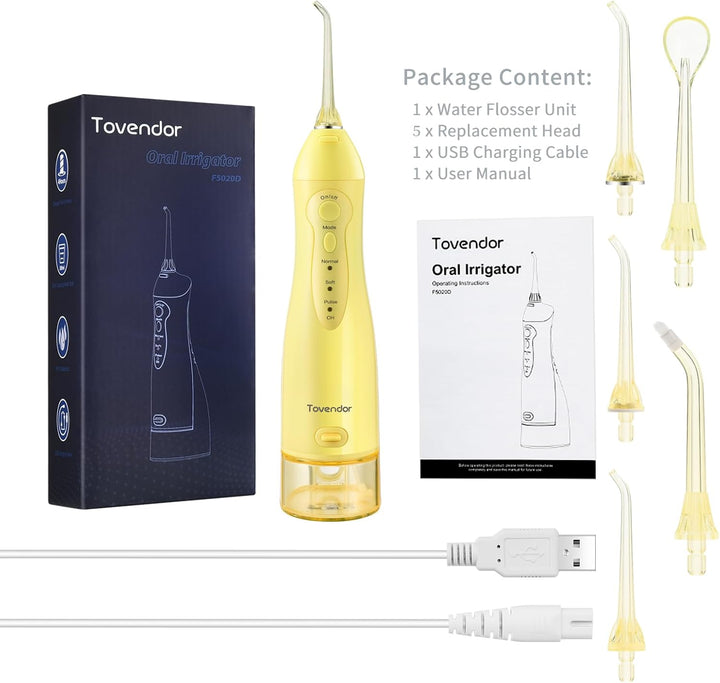Tovendor Irrigador Dental Eléctrico de Agua, Hilo Dental Inalámbric...