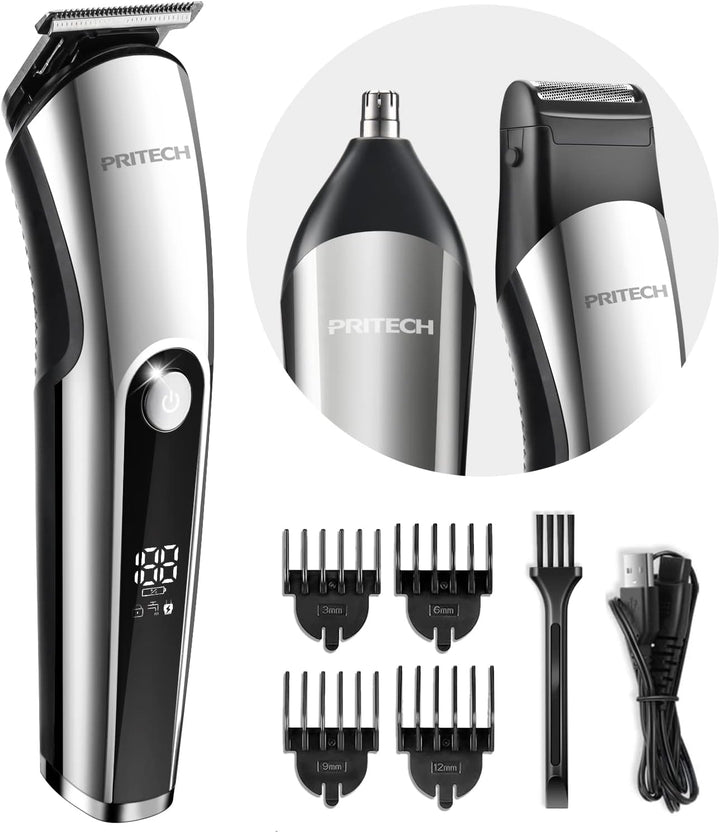 PRITECH Cortadora de Barba para Hombre, Kit de 3 en 1 de Cortadores...