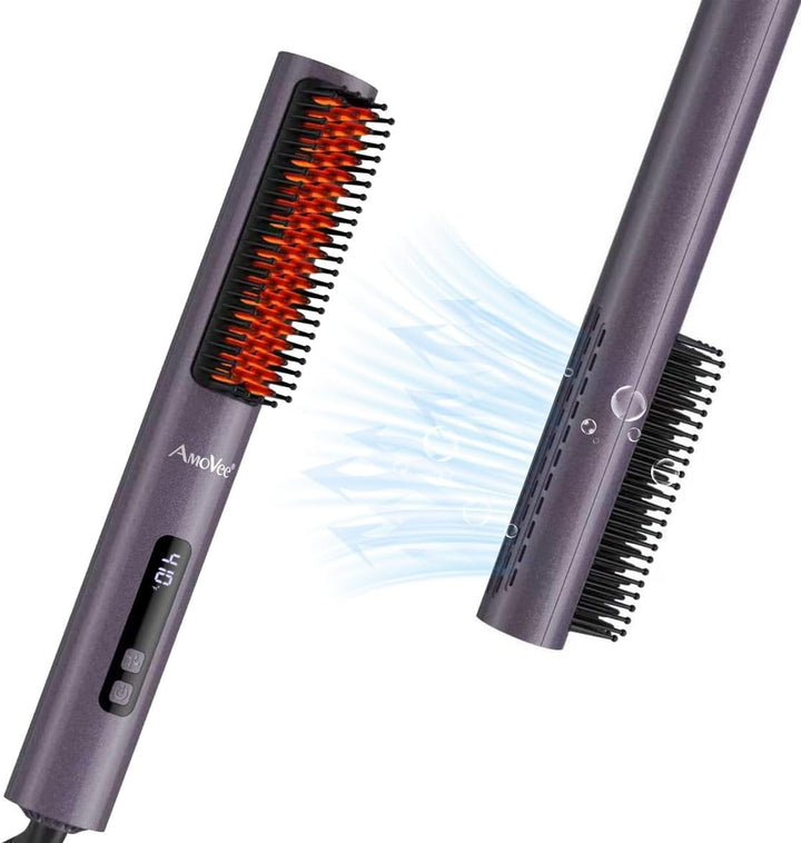 Cepillo alisador, cepillo alisador de cabello para mujeres con ione...