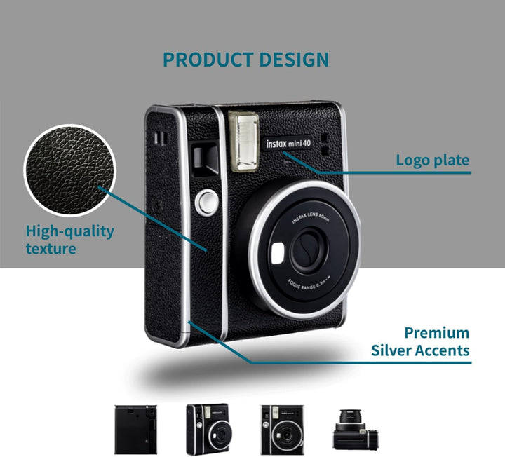 Fujifilm Cámara Instax Mini 40 de película instantánea negra + paqu...