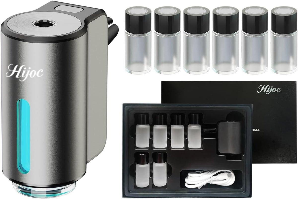 Smart Car Ambientador, gris, con 6 aceites aromáticos surtidos de 0.3 fl oz