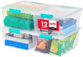 IRIS USA Storage Bins con Lids |Made en USA| 12 Qt - (4-Pack) - Clear