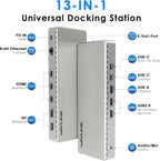 WAVLINK Estación de acoplamiento para portátil, base SM770, triple HDMI