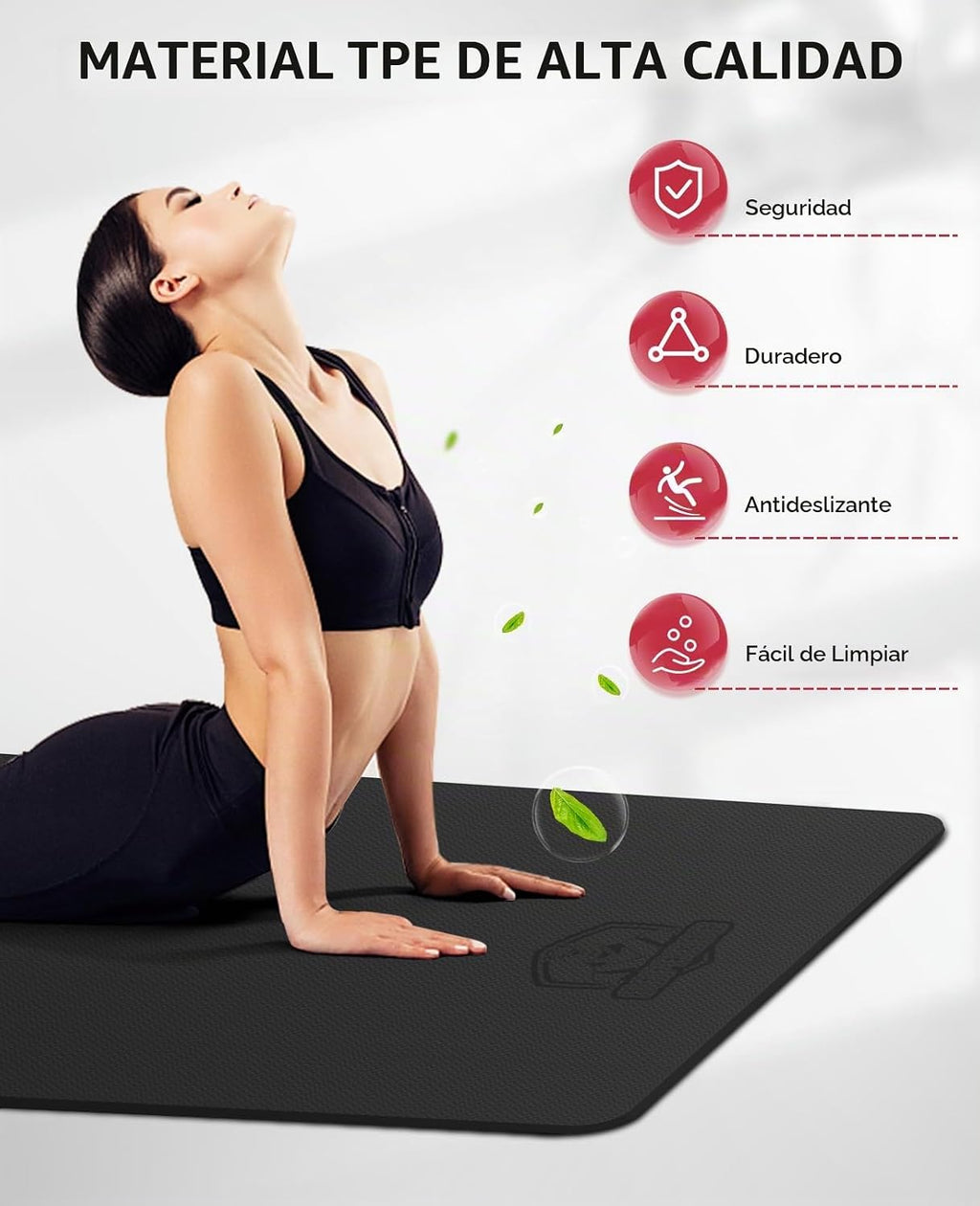 HAPBEAR Tapete de yoga extra grande de 2.835 x 1.890 x 0.236 in (1/4 pulgadas), antideslizante, duradero, grueso y ancho para entrenamientos en casa, yoga, pilates, estiramientos y entrenamientos cardiovasculares