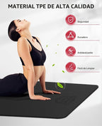 HAPBEAR Tapete de yoga extra grande de 2.835 x 1.890 x 0.236 in (1/4 pulgadas), antideslizante, duradero, grueso y ancho para entrenamientos en casa, yoga, pilates, estiramientos y entrenamientos cardiovasculares