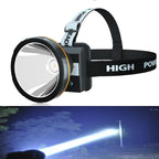Odear Linterna de LED para la cabeza, con luz muy brillante, recargable. Luz para la cabeza, con batería, para caza, camping, o pesca.