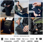SLNT - Cartera de bloqueo para hombre, delgada, plegable, 6 ranuras para