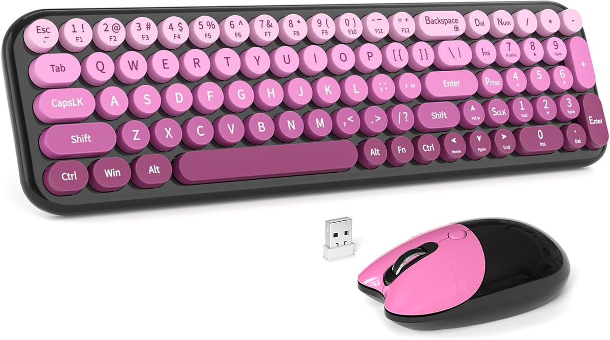 MOFII Combo de teclado y mouse inalámbricos, teclado pequeño compac...