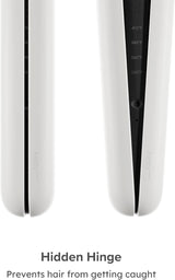 Aesty Plancha plana de titanio de doble calentador con base de carg...
