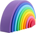 BLUE GINKGO - Rompecabezas de silicona de arco iris | Juego de anidación Montessori | Juguetes sensoriales apilables para niños y niños pequeños – 10 capas (Vibrante)