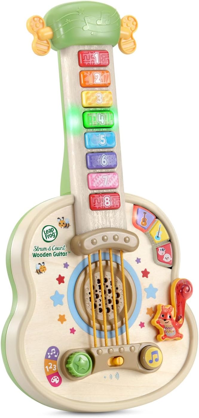 LeapFrog Strum and Count Guitarra de Madera, Juguete Musical para Niños Pequeños