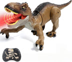 Sunrad - Juguetes de dinosaurio con control remoto para niños de 3 a 5, 4 a 7, 8 a 12 años, Marrón