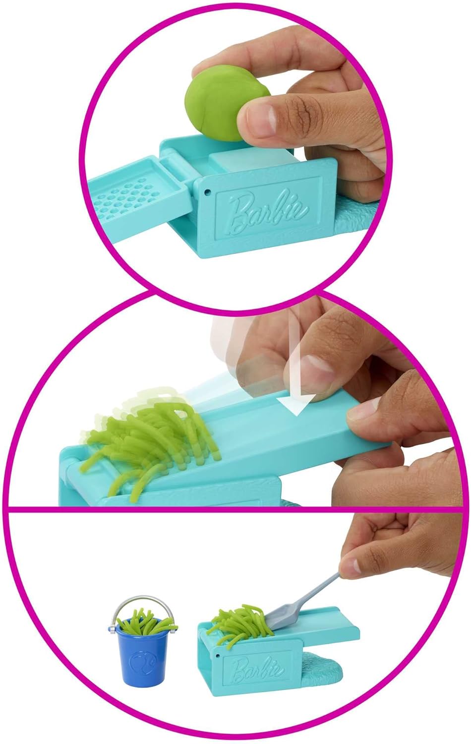 Muñeca y juego de Barbie con cooperativa, animales, masa, moldes y...