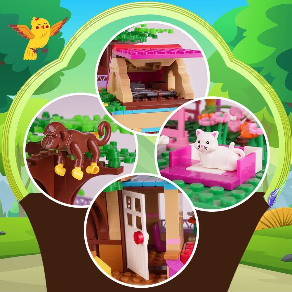 HOGOKIDS Juego de construcción de casa del árbol con luz
