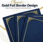 Porta certificados azul marino (paquete de 30), cubiertas de diploma, borde